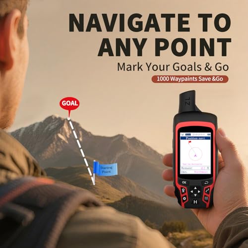 NiesahYan A6 Handheld GPS for Hiking, Rugged Waterproof GPS Navigator with 20 Hrs of Battery Life, 2 Navigation Mode, 2.4"...