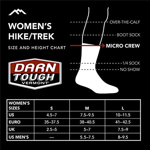 Darn Tough Women's Bear Town Micro Crew Lightweight with Cushion Sock (Style 1970) -