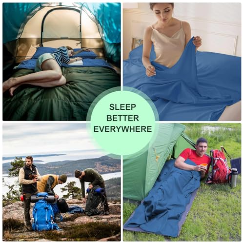 BREENHILL Sleeping Bag Liner,Travel Sheet & Adult Sleep Sack, Camping Sheets Travel Sleep Sack for Backpacking,Hotels & Ho...