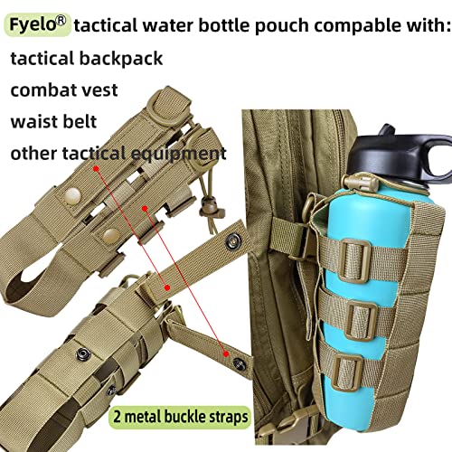 Fyelo Molle Water Bottle Holder Tactical Pouches 32 40 64 oz Multi Use for Outdoor Sports/Backpack/Vest/Belt/Bike, 3 Color...