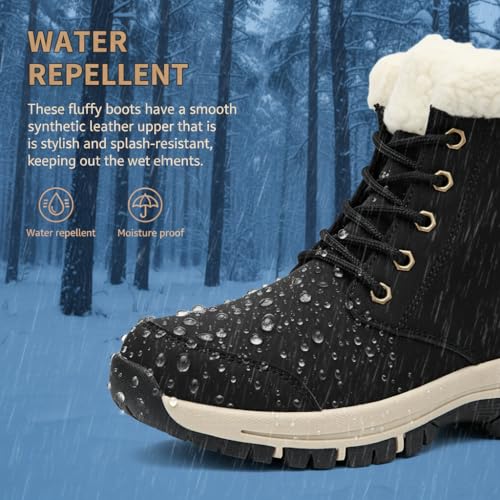 KVOW Women's Waterproof Insulated Winter Hiking Boots,Cute Snow Boots for Women Warm Comfortable Anti-Slip Ankle Boots for...