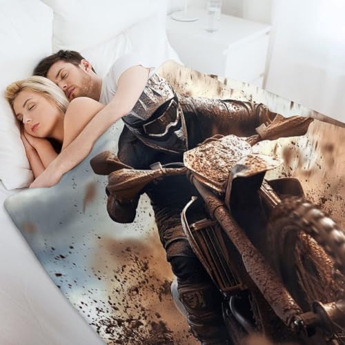 DIPQIMI Dirt Bike Racer Throw Blanket, Soft Lightweight Cozy Warm Extreme Outdoor Sport Flannel Blankets for Couch Bed Tra...