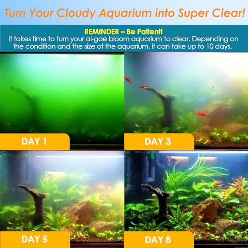 AquaMiracle Aquarium Filter with U - V Light & Pre-Filter Sponge, Fish Tank Filter with Timer for Green Water, Green Clean...
