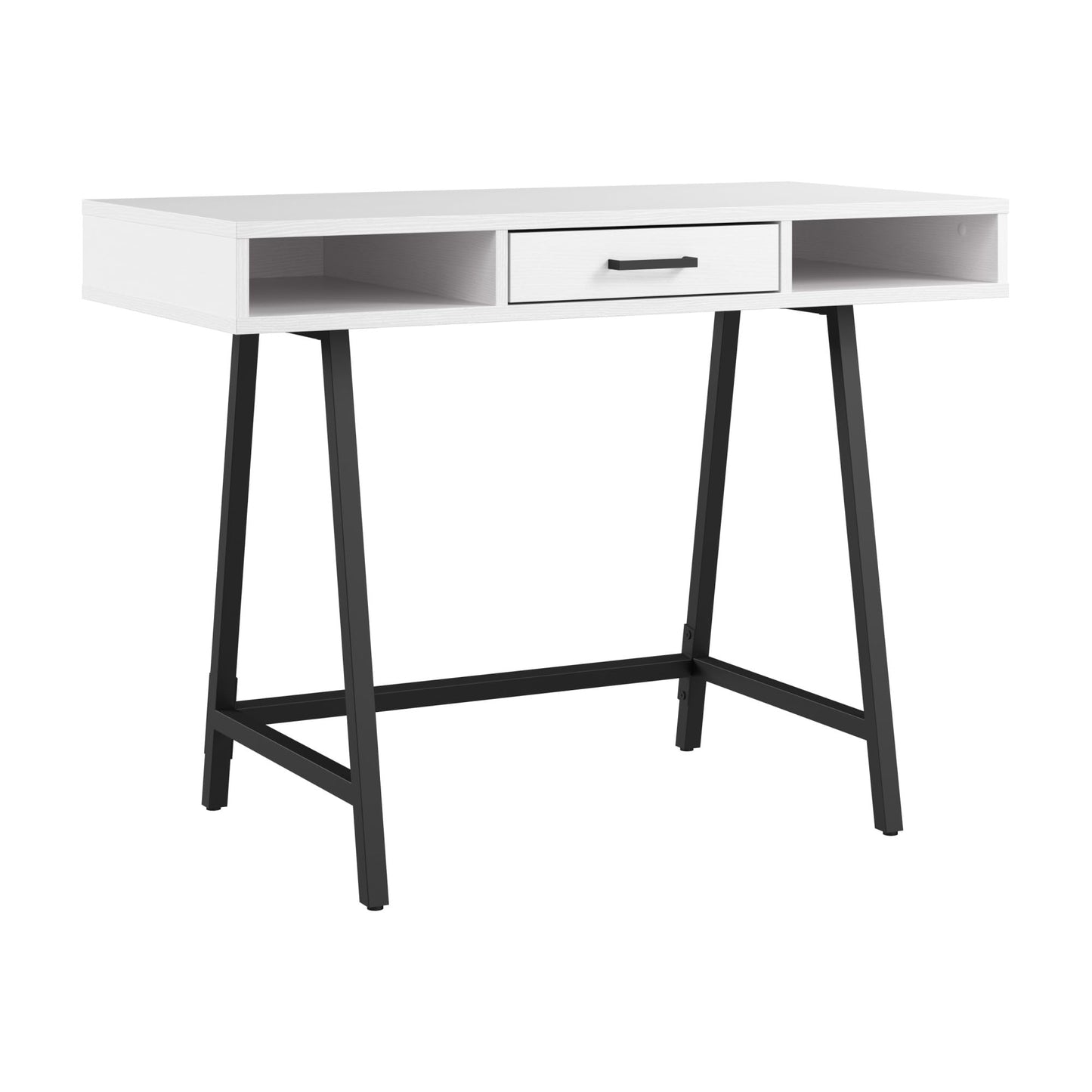 Bush Furniture Steele 40W Writing Desk in Pure White Oak | Computer Table for Home Office Workspace