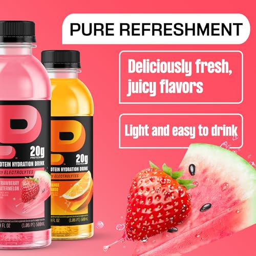 Protein2o Hydration Drink - 2-in-1 Liquid Clear Whey Protein Isolate and Electrolyte Drink - 20g Protein, Vitamins B5, B6...