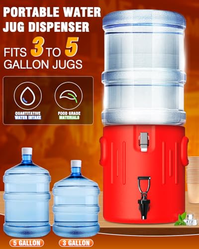 Insulated Beverage Dispenser 3.5 Gallon, Hot Drink Dispenser with 304 Stainless Steel Interior & Spout, Hot Water Dispense...