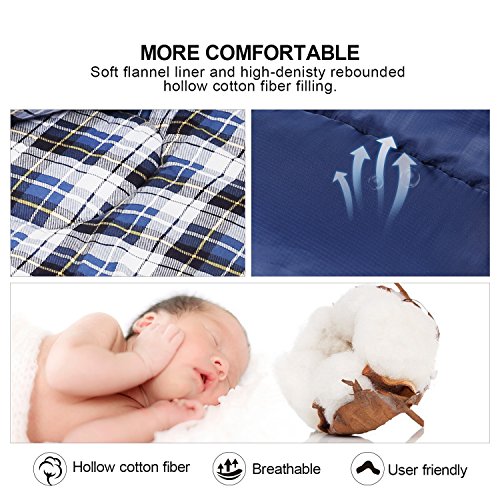 REDCAMP Cotton Flannel Sleeping Bag for Camping Backpacking, Adults Cold Weather Envelope Sleeping Bags with 2/3/4/6lbs Fi...