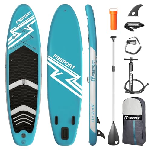 FBSPORT 11' Premium Stand Up Paddle Board, Yoga Board with SUP Accessories & Carry Bag | Wide Stance, Surf Control, Non-Sl...