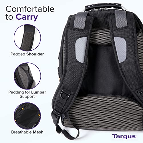 Targus Drifter II Laptop Backpack, Black/Gray – Backpack for Men for Business and Travel, Durable Water-Resistant Materia...