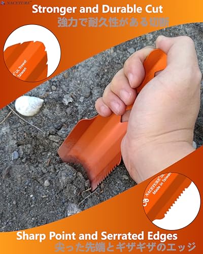 Ultralight Backpacking Trowel Aluminum Shovel Small Potty Multitool with Longer Handle Design Essential for Hiking, Campin...