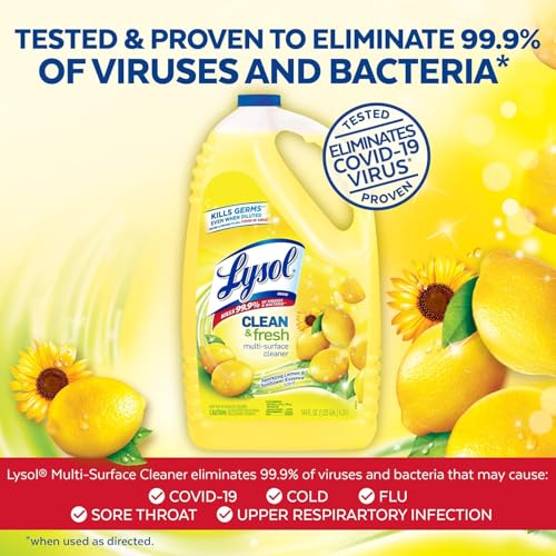 Lysol Multi-Surface Cleaner, Sanitizing and Disinfecting Pour, to Clean and Deodorize, Sparkling Lemon and Sunflower Essen...