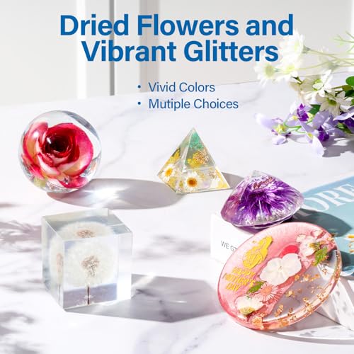 LET'S RESIN Epoxy Resin Kits and Molds Complete Set, 16oz Resin Art Kit with Silicone Molds, Pigment, Dried Flowers, Craft...