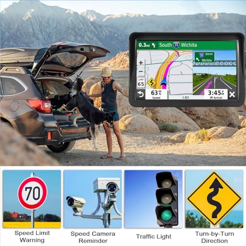 GPS Navigator for Car Truck RV - 9 Inch HD Navigation System with 2025 Maps, Speed Alert, Red Light Warning, Custom Truck ...