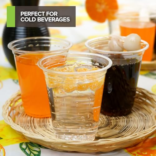 Stock Your Home 12 oz Clear Commercially Compostable Cold Cups (100 Pack), Eco Party Cup, Environmentally Friendly Disposa...
