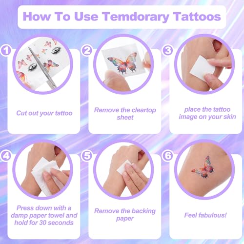 Glitter Butterfly Temporary Tattoos Sticker Glitter Fairy Makeup Kit Accessories For Women Eye Face Makeup Decor Butterfly...