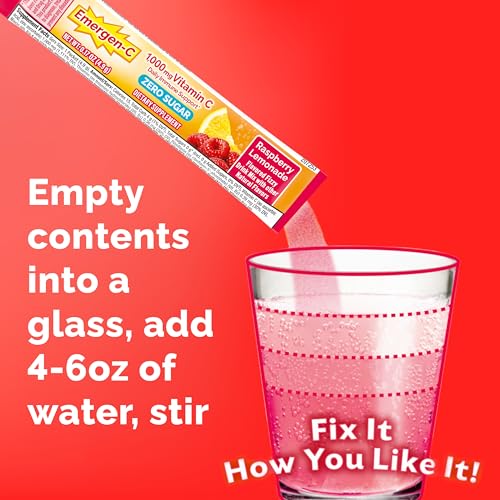 Emergen-C Zero Sugar 1000 mg Vitamin C Powder for Daily Immune Support Caffeine Free Vitamin C Supplements with Zinc and M...