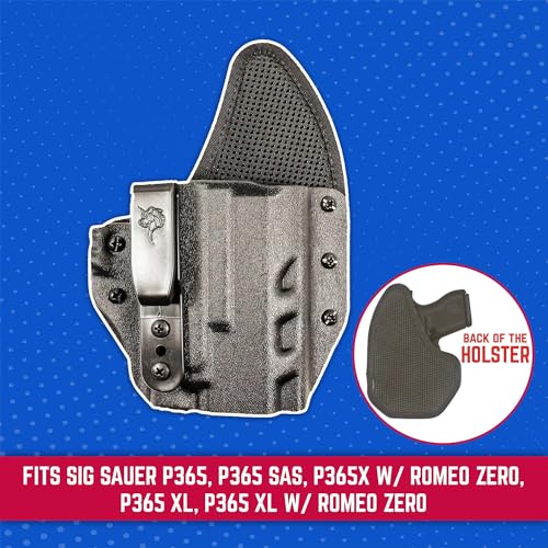 DeSantis Gunhide Uni-Tuk Inside Waistband Holster Fits Sig P365 P365 SAS and P365X with Romeo Zero Right Hand Black Kydex 206KA8JZ0