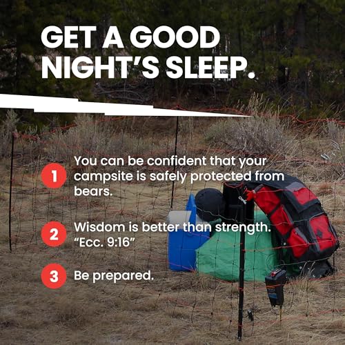 Bear Shock UDAP Food Storage Electric Fence for Camp, Portable Camping Kit, BFF