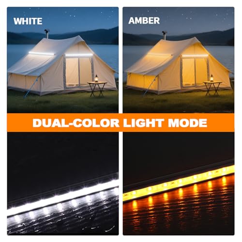 12V LED Interior Light Bar Kit Dimmable IP67 Waterproof Camping String Lights, Aluminum Magnetic Mount Exterior Lights,Por...