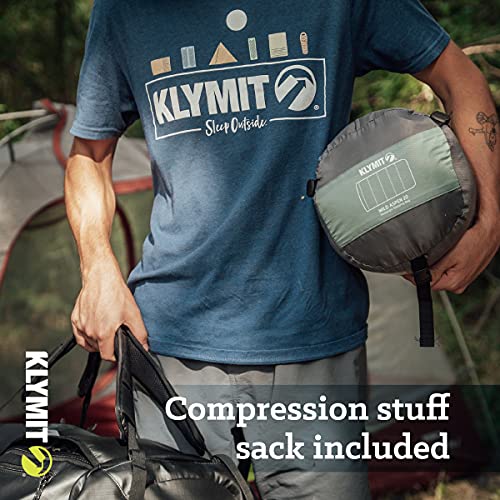 Klymit Wild Aspen Lightweight Rectangle Sleeping Bag, 20°F Sleeping Bag for Camping, Hiking, and Backpacking in Cold Weath...