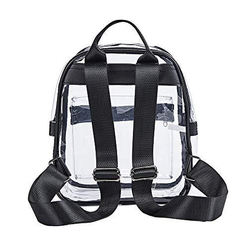 Mini Clear Backpack,Stadium Approved Clear Bag with Front Accessory Pocket, Heavy Duty See Through Backpack for Festivals,...