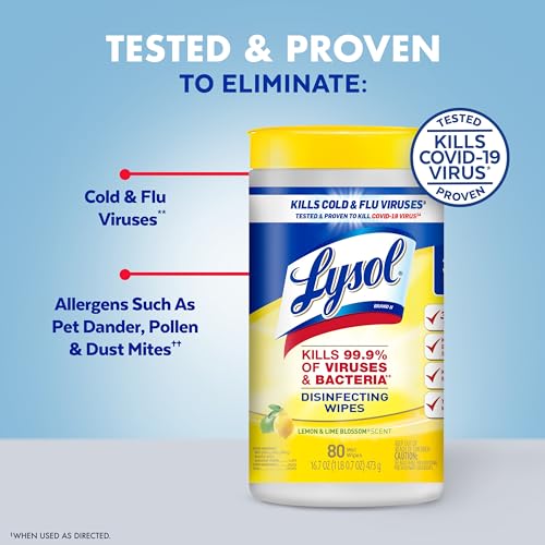 Lysol Disinfecting Wipes Bundle, Home Apartment Dorm Room Essentials and Cleaning Supplies, All Purpose Cleaner, Multi-sur...