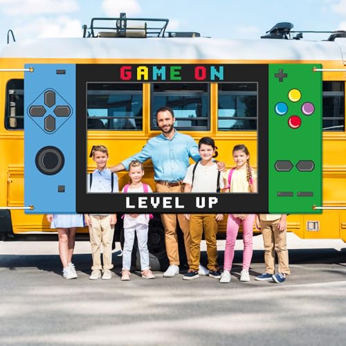 Large 73inch Video Game Photo Prop Game on Birthday Party Decorations Blue Green Handheld Gaming Console Banner Backdrop G...