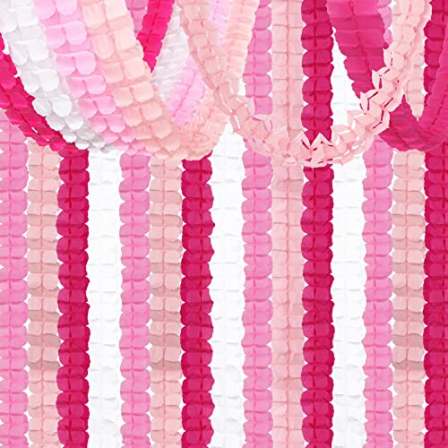 Rose-Red Pink-White Party-Decorations Streamers Garland - 157Ft Four-Leaf Clover Hanging Banner,Wedding Girl Birthday Baby...