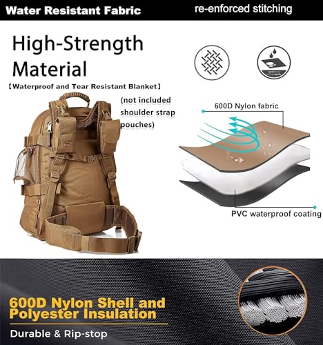 Expandable 40-64L Military Tactical Backpack 3 Day Bag Hiking Gym Sport Camping