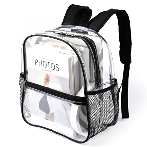 Keepcross Stadium Approved Clear Backpack 12x6x12 with Reinforced Straps – Waterproof Small Clear Bag for Stadium Events, ...