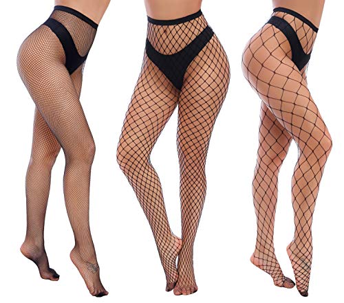 Charmnight Womens High Waist Tights Fishnet Stockings Thigh High Pantyhose