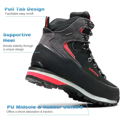 Louteck Men's Hiking Boots – Durable and Comfortable Men's Climbing Boots for Rugged Outdoor Adventures, Perfect for Hikin...