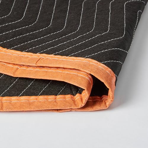 Amazon Basics Moving Blankets, 72" x 40", Pack of 6, Black