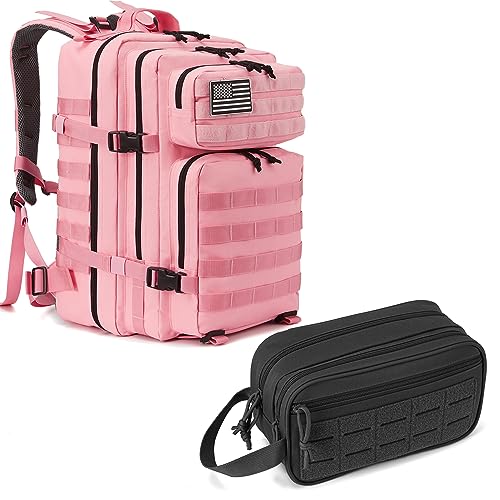QT&QY 45L Tactical backpack & Tactical Toiletry Bag