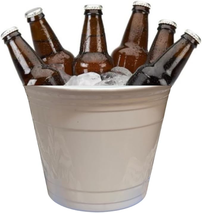 White Solo Cup Ice Bucket, Party Beverage Cooler, Perfect for Indoor/Outdoor Celebrations, Holidays, BBQ’s, Social Gatheri...