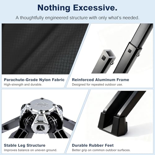 MTRVR Utility-Grade Folding Chair — Stable One-Piece Structure, Authorized Folding Structure Patent, Balanced Aluminum Sup...