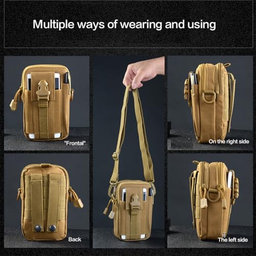 Tactical Molle Pouch - Outdoor Sports Waist Bag, Hiking Multi-Purpose Phone Pouch, Durable & Water-Resistant for Camping, ...