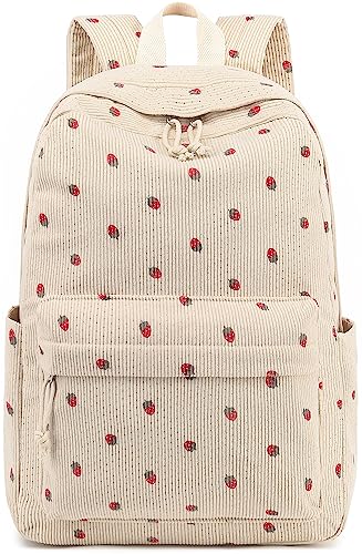 Bluboon School Backpack for Teen Girls Bookbags Elementary High School Corduroy Laptop Bags Women Travel Daypacks