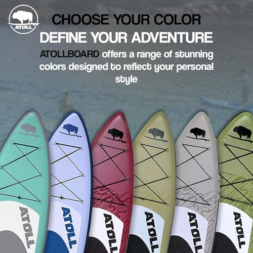 Atoll Inflatable Paddle Board with Premium SUP Stand Up Paddle Board Accessories & Back Pack, Non-Slip Comfort Deck for Un...