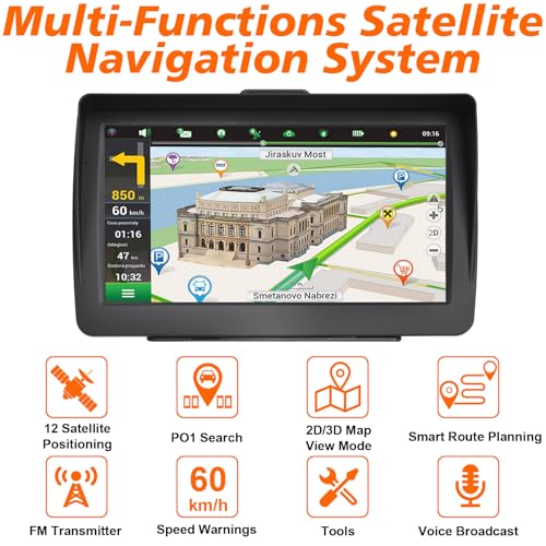 GPS Navigator for Car2025 Latest 7-Inch Lifetime Free North America Map Updates, Speed Limit Alerts, and Red Light Camera ...
