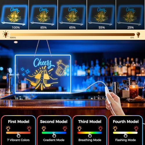 EHINI LED Drawing Board for Kids - 13.7x10.6 Inch Erasable Acrylic Electronic White Boards, with 12 Fluorescent Markers,St...