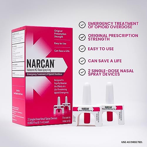 NARCAN Nasal Spray 4mg (2 Single-Dose Devices) + Convenience Kit with Medical Grade Components | Quick Access Bundle to Ai...