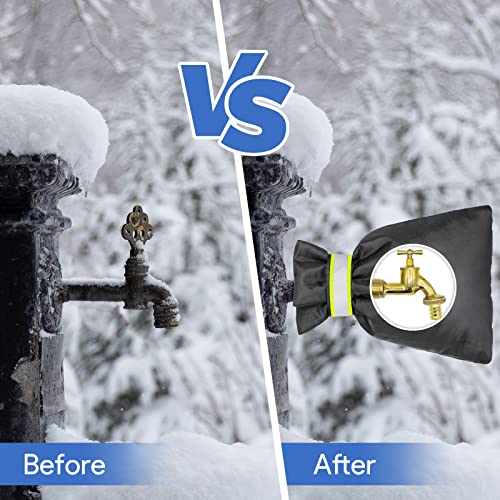 DELUX Outdoor Faucet Covers for Winter 9.05" H X 6.89" W 2 Pack, Outside Garden Faucet Socks for Freeze Protection, Reusab...
