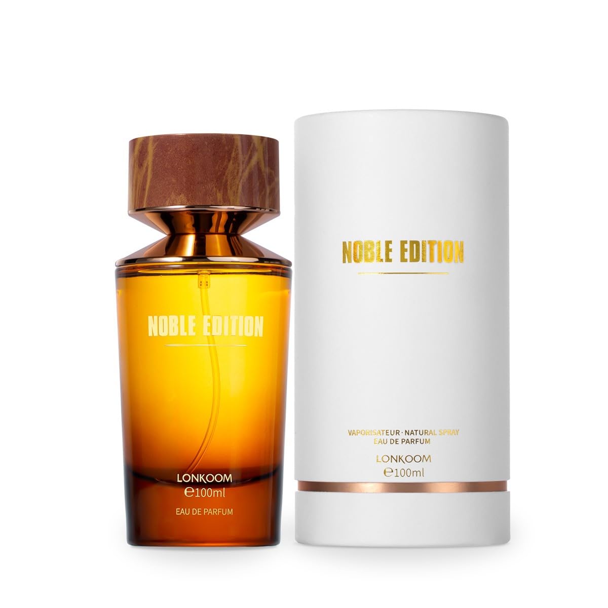 Lonkoom Noble Classic Amber Musk Perfume for Men Women, 3.4 Fl Oz Unisex Eau de Parfum Spray Long-Lasting Fragrance, Floral Notes of Bergamot Cassis Rosewood Cyclamen Cedarwood Sandalwood