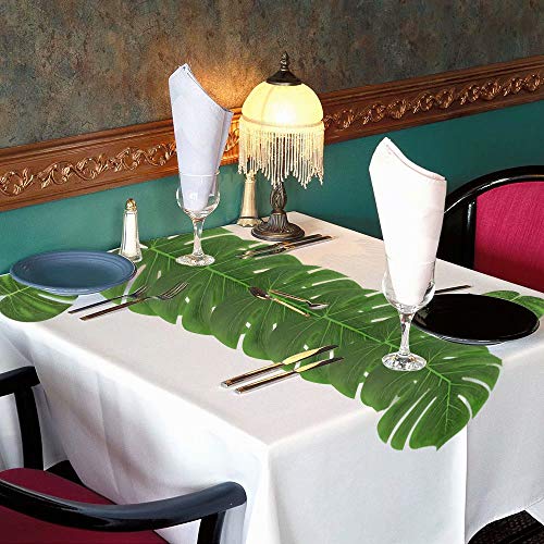 60Pcs Tropical Party Decorations Supplies Tropical Palm Leaves Hibiscus Flower Simulation Artificial Leaf for Hawaiian Lua...