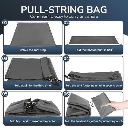 ENCHANTIFY -ENCHANTIFY Tent Footprint, Waterproof Camping Tarp, Heavy Duty Floor Saver, Ultralight Ground Sheet, Outdoor, ...