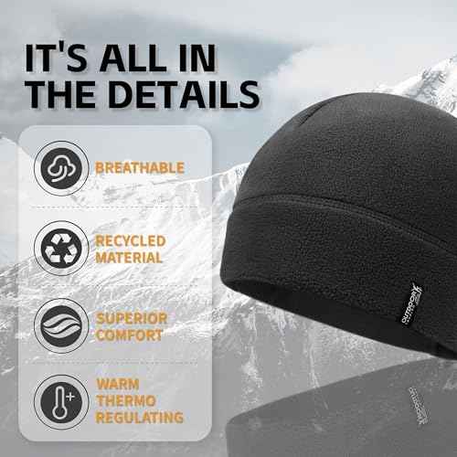 OUTDOOR SHAPING 2 Pack Tactical Fleece Cap Winter Warm Beanie Military Army Watch Cap Gift for Men Women