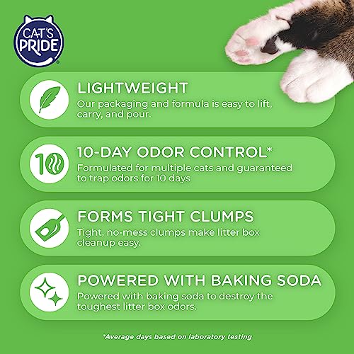 Cat's Pride Premium Lightweight Clumping Litter: Pure & Fresh - Up to 10 Days of Powerful Odor Control - Multi-Cat, Scente...