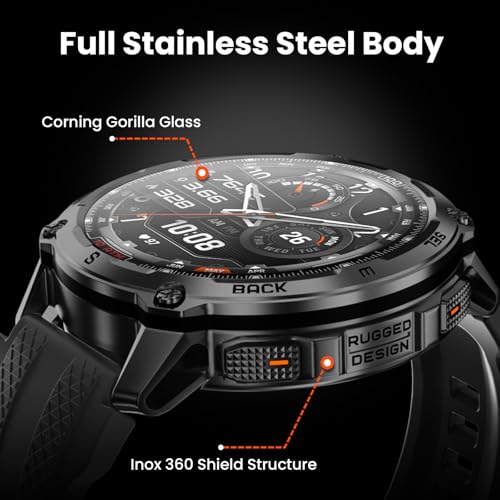 KOSPET Tank T4 Smart Watch for Men, Full Stainless Steel, 6 Satellite GPS & Offline Maps, 100M Waterproof 45m Freediving, ...