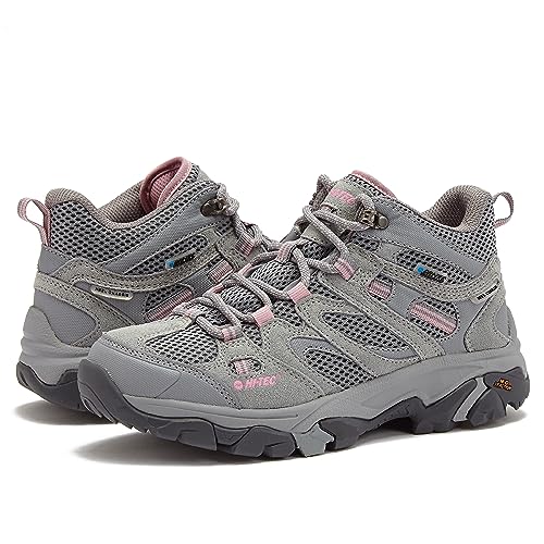 HI-TEC Apex Lite Mid WP Waterproof Hiking Boots for Women, Lightweight Outdoor and Trail Shoes